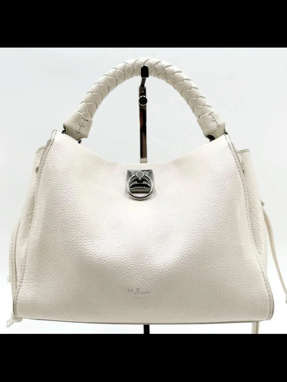 Mulberry Cream Braided-Handle Crossbody Bag